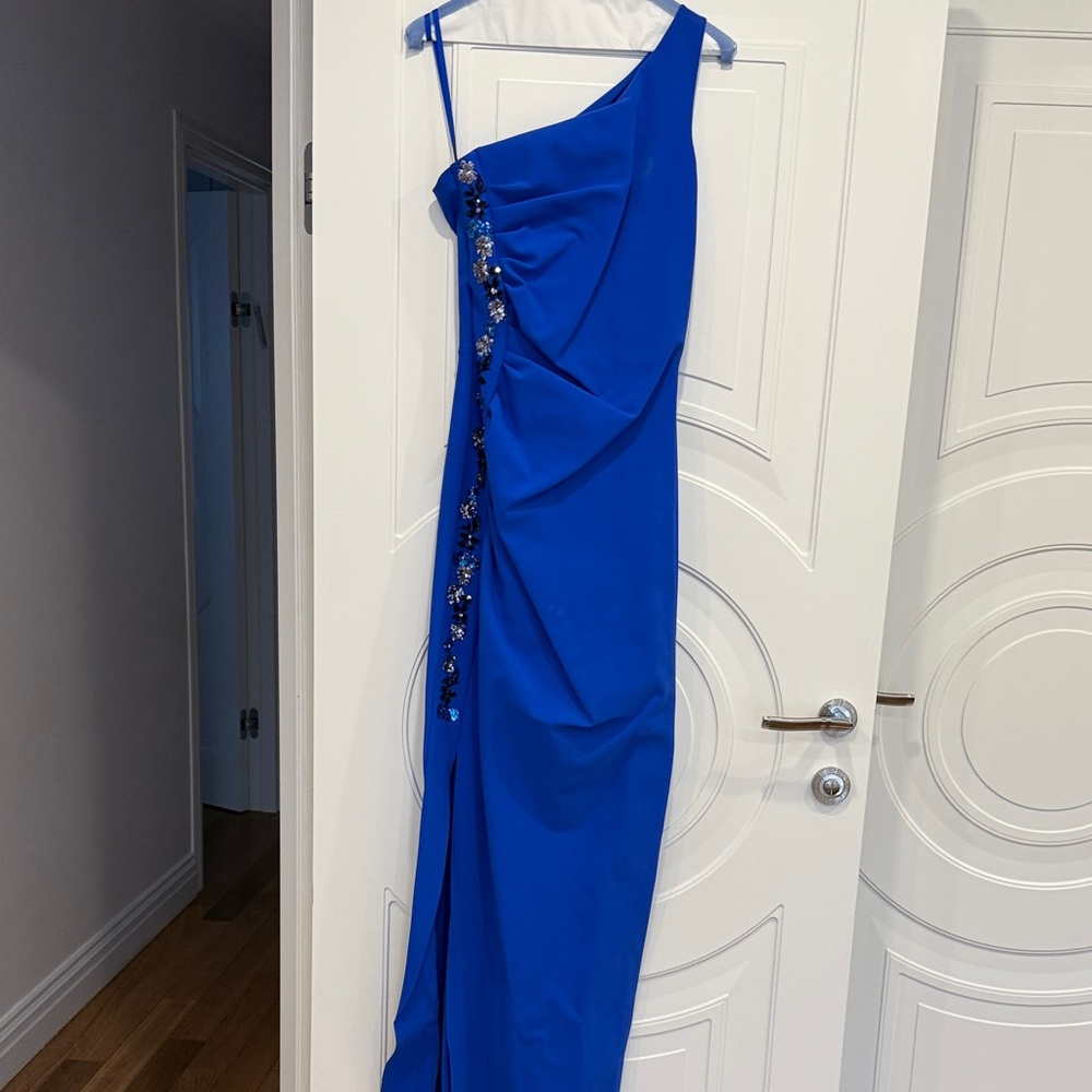 Chiara Boni Royal Blue One-Shoulder Dress